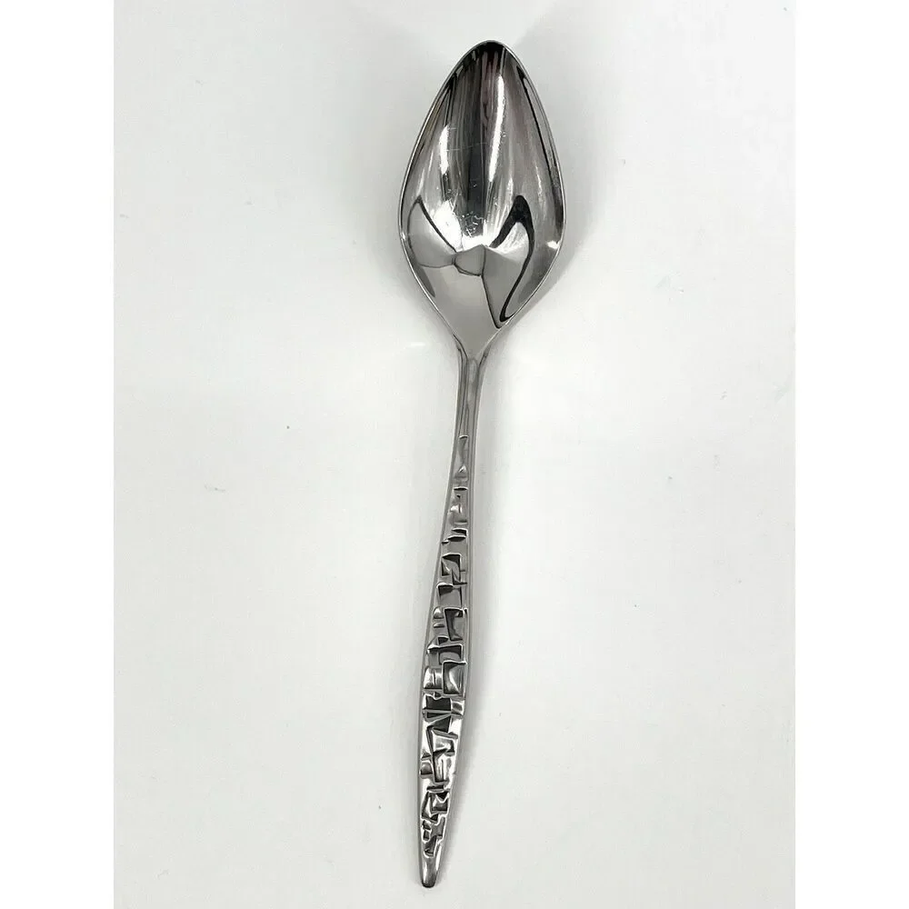 International Lyon Cortez Aztec Stainless Brutalist Place Soup Spoon 7 3/8”